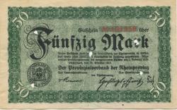 Düsseldorf - Provinzialverband der Rheinprovinz - 20.10.1918 - 1.2.1919 - 50 Mark