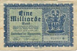 Düsseldorf - Landesbank der Rheinprovinz - 20.9.1923  - 1 Milliarde Mark 