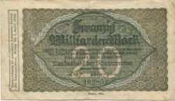 Düsseldorf - Landesbank der Rheinprovinz - 10.10.1923 - 1.4.1924 - 20 Milliarden Mark 
