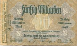 Düsseldorf - Landesbank der Rheinprovinz - 20.10.1923 - 50 Milliarden Mark