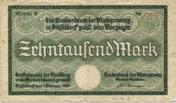 Düsseldorf - Landesbank der Rheinprovinz - 1.2.1923 - 10000 Mark