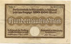 Düsseldorf - Landesbank der Rheinprovinz - 1.7.1923 - 100000 Mark