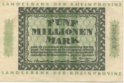 Düsseldorf - Landesbank der Rheinprovinz - 1.9.1923 - 5 Millionen Mark 