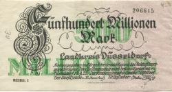 Düsseldorf - Kreis - 14.9.1923 - 500 Millionen Mark