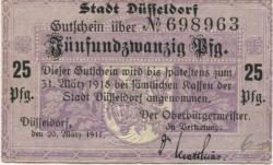 Düsseldorf - Stadt - 20.3.1917 - 31.3.1918 - 25 Pfennig