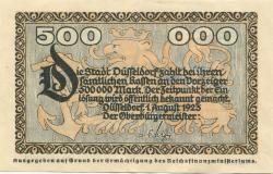 Düsseldorf - Stadt - 1.8.1923 - 500000 Mark