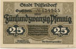 Düsseldorf - Stadt - 2.1.1918 - 31.3.1919 - 25 Pfennig