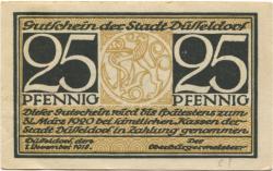 Düsseldorf - Stadt - 1.11.1918 - 31.3.1920 - 25 Pfennig
