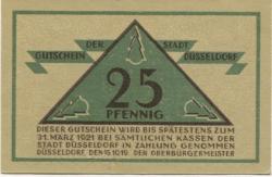 Düsseldorf - Stadt - 15.10.1919 - 31.3.1921 - 25 Pfennig