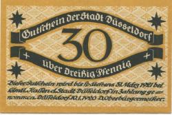 Düsseldorf - Stadt - 10.1.1920 - 31.3.1921 - 30 Pfennig
