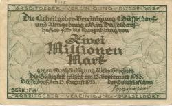 Düsseldorf - Arbeitgeber-Vereinigung für Düsseldorf und Umgegend eV - 13.8.1923 - 15.9.1923 - 2 Millionen Mark