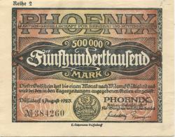 Düsseldorf - Phoenix AG für Bergbau und Hüttenbetrieb - 1.8.1923 - 500000 Mark