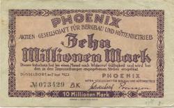 Düsseldorf - Phoenix AG für Bergbau und Hüttenbetrieb - 7.9.1923 - 10 Millionen Mark