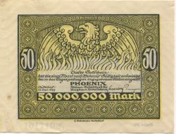 Düsseldorf - Phoenix AG für Bergbau und Hüttenbetrieb - 15.9.1923 - 50 Millionen Mark