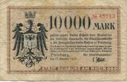 Duisburg - Stadt - 15.10.1922 - 10000 Mark
