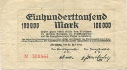 Duisburg - Stadt - 20.7.1923 - 100000 Mark