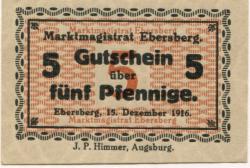 Ebersberg - Markt - 15.12.1916 - 5 Pfennig 