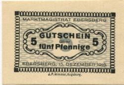 Ebersberg - Markt - 15.12.1916 - 5 Pfennig 