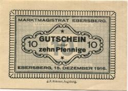 Ebersberg - Markt - 15.12.1916 - 10 Pfennig 