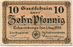 Eckartsberga - Stadt - 1.8.1920 - 10 Pfennig 