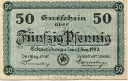 Eckartsberga - Stadt - 1.8.1920 - 50 Pfennig 