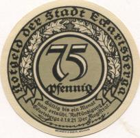 Eckartsberga - Stadt - 1.9.1921 - 75 Pfennig 