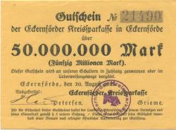 Eckernförde - Kreissparkasse - 20.8.1923 - 50 Millionen Mark 