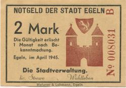 Egeln - Stadt - April1945 - 2 Mark 