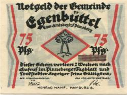 Egenbüttel (heute: Rellingen) - Gemeinde - -- - 75 Pfennig 
