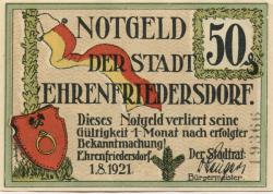 Ehrenfriedersdorf - Stadt - 1.8.1921 - 50 Pfennig 