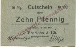 Einswarden (heute: Nordenham) - Frerichs, J. & Co AG, Werft - Mai 1921 - 10 Pfennig