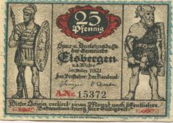 Eisbergen (heute: Porta Westfalica) - Spar- und Darlehnskasse - März 1921 - 25 Pfennig