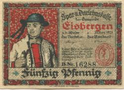 Eisbergen (heute: Porta Westfalica) - Spar- und Darlehnskasse - März 1921 - 50 Pfennig