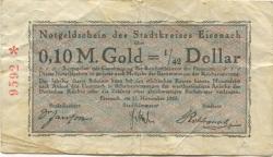 Eisenach - Stadt - 15.11.1923 - 0.10 Gold-Mark