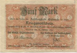 Eisenach - Stadt - 24.10.1918 - 1.2.1919 - 5 Mark