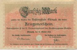 Eisenach - Stadt - 24.10.1918 - 1.2.1919 - 50 Mark
