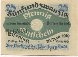 Eisenach - Stadt - 20.11.1919 - 31.12.1921 - 25 Pfennig