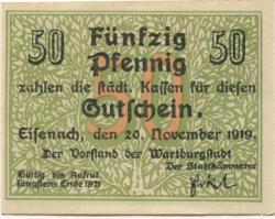 Eisenach - Stadt - 20.11.1919 - 31.12.1921 - 50 Pfennig
