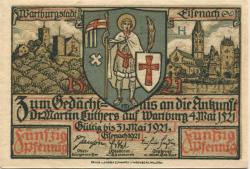 Eisenach - Stadt - - 31.5.1921 - 50 Pfennig