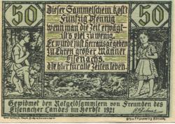 Eisenach - Dahms, Robert, Verlag - Herbst 1921 - 50 Pfennig