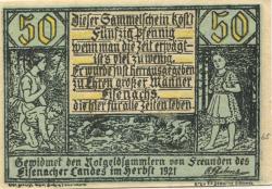 Eisenach - Dahms, Robert, Verlag - Herbst 1921 - 50 Pfennig