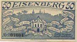 Eisenberg - Stadt - 1921 - 50 Pfennig
