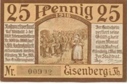 Eisenberg - Stadt - 1.5.1921 - 25 Pfennig