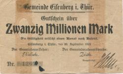 Eisenberg - Stadt - 20.9.1923 - 20 Millionen Mark