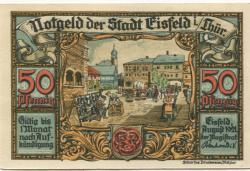 Eisfeld - Stadt - August 1921 - 50 Pfennig 