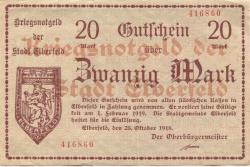 Elberfeld (heute: Wuppertal) - Stadt - 25.10.1918 - 1.2.1919 - 20 Mark