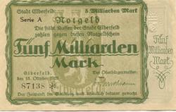 Elberfeld (heute: Wuppertal) - Stadt - 15.10.1923 - 5 Milliarden Mark