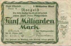 Elberfeld (heute: Wuppertal) - Stadt - 15.10.1923 - 5 Milliarden Mark