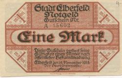 Elberfeld (heute: Wuppertal) - Stadt - 15.11.1918 - 1 Mark