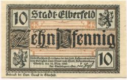 Elberfeld (heute: Wuppertal) - Stadt - 10.3.1920 - 10 Pfennig